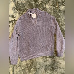 Weatherproof Sweater Vintage Knit Men Medium Gray 1/4 Zip 100% Cotton MSRP $90